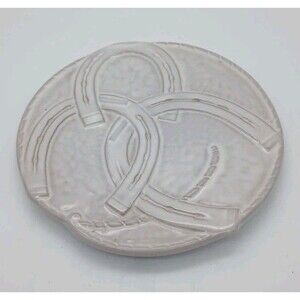 VTG Frankoma "Good Luck" Triple Horse Shoe Western Trivet Mug Slider  94TRH